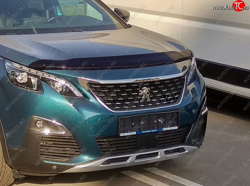 2 879 р. Дефлектор капота SIM Peugeot 5008 T87 дорестайлинг (2017-2020)  с доставкой в г. Санкт‑Петербург