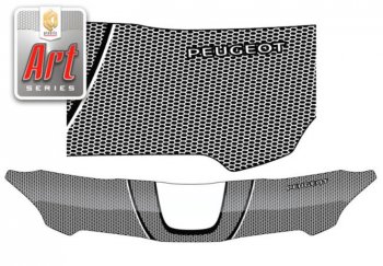 2 199 р. Дефлектор капота CA-Plastiс  Peugeot 301 (2012-2017) (Серия Art черная)  с доставкой в г. Санкт‑Петербург. Увеличить фотографию 1