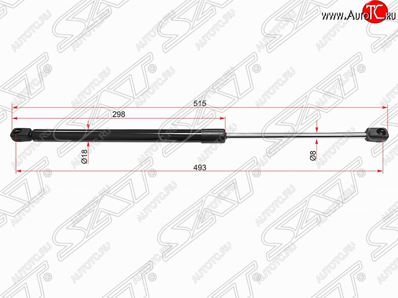 599 р. Газовый упор крышки багажника SAT  Peugeot 307  универсал (2001-2008) дорестайлинг, рестайлинг  с доставкой в г. Санкт‑Петербург