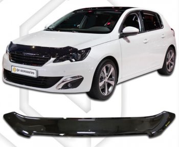 Дефлектор капота CA-Plastic Peugeot 308 T9 хэтчбек 5 дв. дорестайлинг (2013-2018)