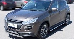 22 299 р. Защита переднего бампера (2 трубыØ75х42 мм, нержавейка) Russtal Peugeot 4008 (2012-2017)  с доставкой в г. Санкт‑Петербург. Увеличить фотографию 4