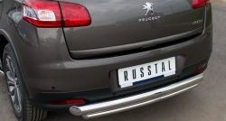 14 399 р. Защита заднего бампера (Ø76 и 42 мм, нержавейка) SLITKOFF  Peugeot 4008 (2012-2017) (с короткой нижней трубой)  с доставкой в г. Санкт‑Петербург. Увеличить фотографию 3