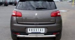 14 399 р. Защита заднего бампера (Ø76 и 42 мм, нержавейка) SLITKOFF  Peugeot 4008 (2012-2017) (с короткой верхней трубой)  с доставкой в г. Санкт‑Петербург. Увеличить фотографию 2