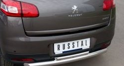 14 399 р. Защита заднего бампера (Ø76 и 42 мм, нержавейка) SLITKOFF  Peugeot 4008 (2012-2017) (с короткой верхней трубой)  с доставкой в г. Санкт‑Петербург. Увеличить фотографию 3