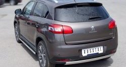 14 999 р. Защита заднего бампера (Ø75x42 мм, нержавейка) Russtal Peugeot 4008 (2012-2017)  с доставкой в г. Санкт‑Петербург. Увеличить фотографию 4