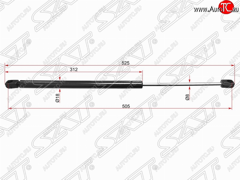 519 р. Газовый упор крышки багажника SAT Peugeot 407 седан (2004-2010)  с доставкой в г. Санкт‑Петербург