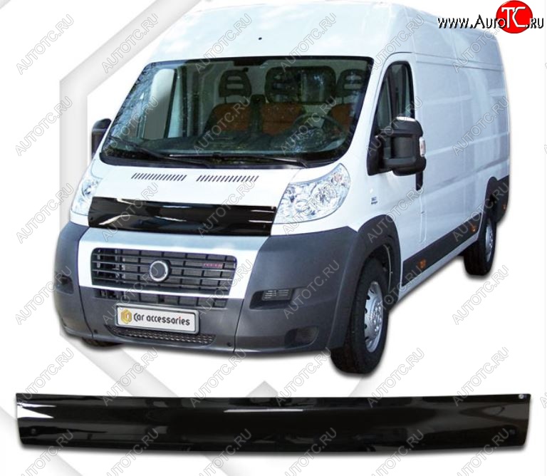 1 749 р. Дефлектор капота CA-Plastic  Peugeot Boxer  250 (2006-2014) (Classic черный, Без надписи)  с доставкой в г. Санкт‑Петербург