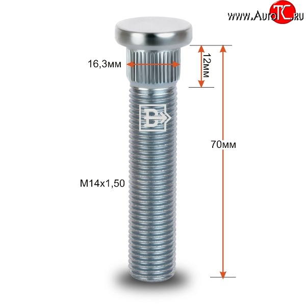 282 р. Забивная шпилька 58 мм ступицы Вектор M14 1.5 58 Audi A3 8PA хэтчбэк 5 дв. 3-ий рестайлинг (2010-2013)