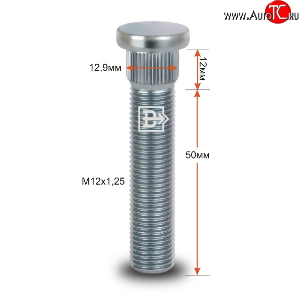 199 р. Забивная шпилька 50 мм ступицы Вектор M12 1.25 50 CITROEN C4 C41 5 дв. (2020-2024)