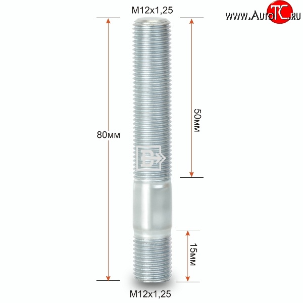 129 р. Резьбовая шпилька 80 мм ступицы Вектор M12 1.25 80 Great Wall Wingle 7 пикап (2018-2023)