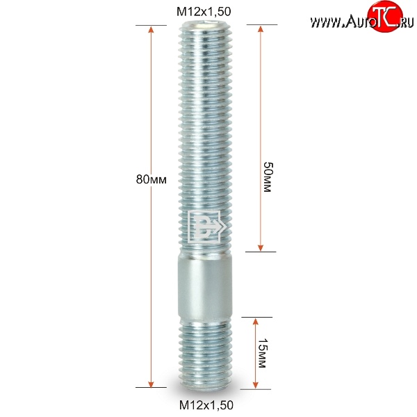 134 р. Резьбовая шпилька 80 мм ступицы Вектор M12x1.5x80 BMW 3 серия E36 купе (1992-1999)