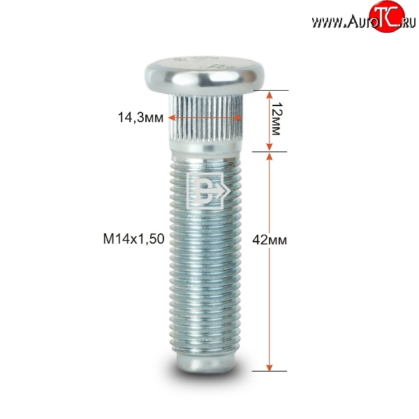 188 р. Забивная шпилька 42 мм ступицы Вектор M14 1.5 42 Voyah Dream (2021-2024)