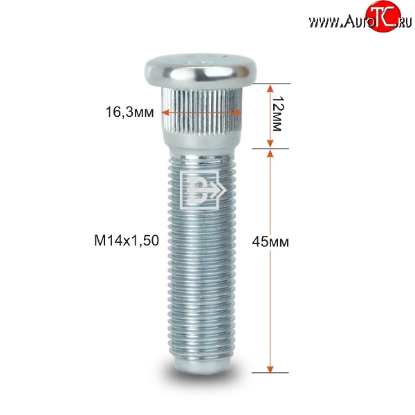 279 р. Забивная шпилька 45 мм ступицы Вектор M14 1.5 45 Geely Tugella FY11,HPBA4 рестайлинг (2022-2024)