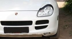 1 599 р. Реснички на фары RA Porsche Cayenne 955 (2002-2006) (Неокрашенные)  с доставкой в г. Санкт‑Петербург. Увеличить фотографию 5