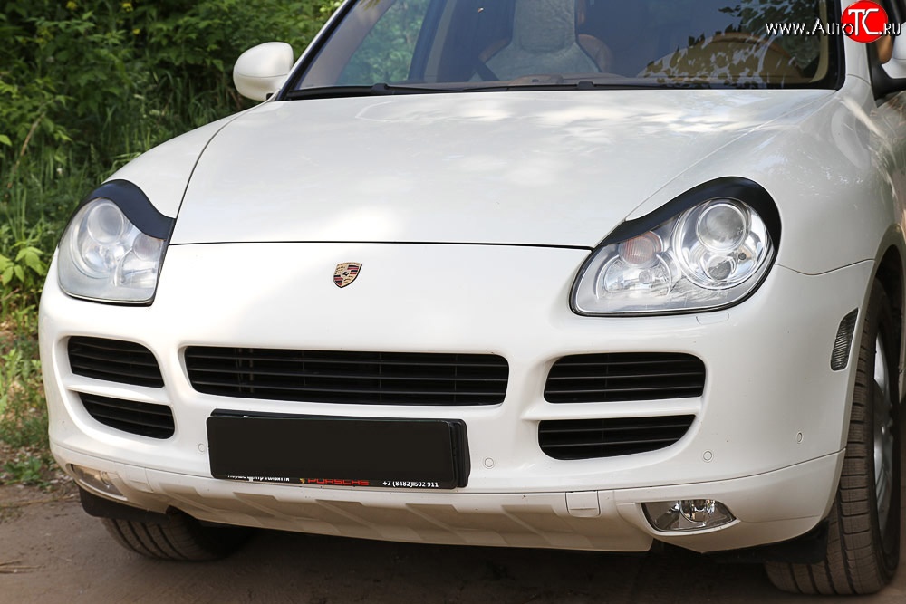 1 259 р. Реснички на фары RA  Porsche Cayenne  955 (2002-2006) (Неокрашенные)  с доставкой в г. Санкт‑Петербург