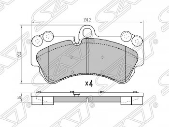 Колодки тормозные SAT (передние) Volkswagen Touareg GP дорестайлинг (2002-2007)