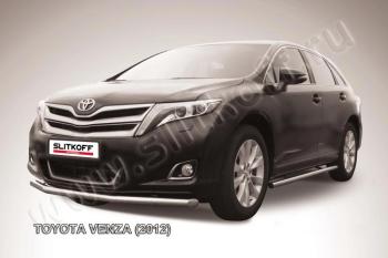 12 799 р. Защита переднего бампера d57 мм Slitkoff  Toyota Venza  GV10 (2012-2016) рестайлинг (нержавейка полированная)  с доставкой в г. Санкт‑Петербург. Увеличить фотографию 1