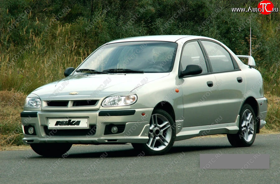 10 699 р. Передний бампер Nika Chevrolet Lanos T100 седан (2002-2017) (Неокрашенный, Без вставок под ПТФ)  с доставкой в г. Санкт‑Петербург