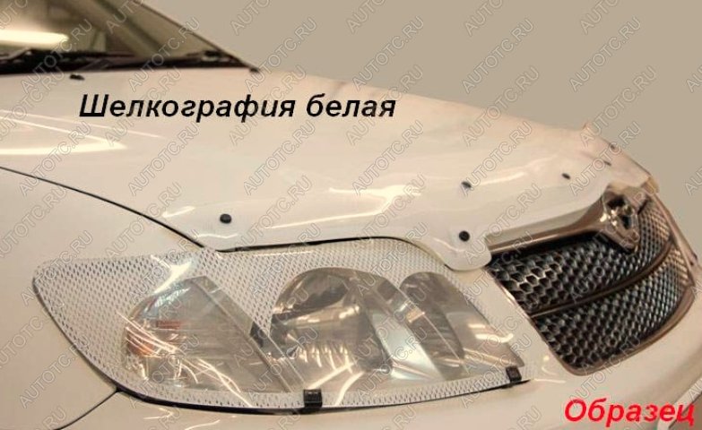 2 499 р. Дефлектор капота CA-Plastiс  ГАЗ 31105  Волга (2003-2009) дорестайлинг, рестайлинг (серия Шелкография белая)  с доставкой в г. Санкт‑Петербург