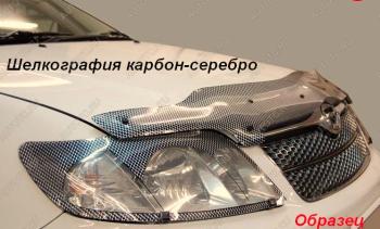 2 599 р. Защита фар CA-Plastic  Toyota Land Cruiser Prado  J120 (2002-2009) (серия Шелкография карбон-серебро)  с доставкой в г. Санкт‑Петербург. Увеличить фотографию 1