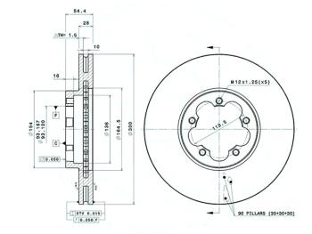 2 999 р. Передний тормозной диск (вентилируемый, 300 мм) SAT Ford Transit цельнометаллический фургон (2006-2014)  с доставкой в г. Санкт‑Петербург. Увеличить фотографию 1