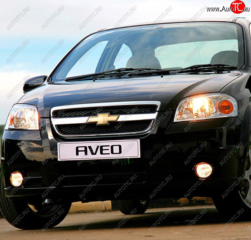 2 399 р. Бампер передний (с отверстиями под ПТФ) GAMMA  Chevrolet Aveo  T250 (2006-2011) (Неокрашенный)  с доставкой в г. Санкт‑Петербург