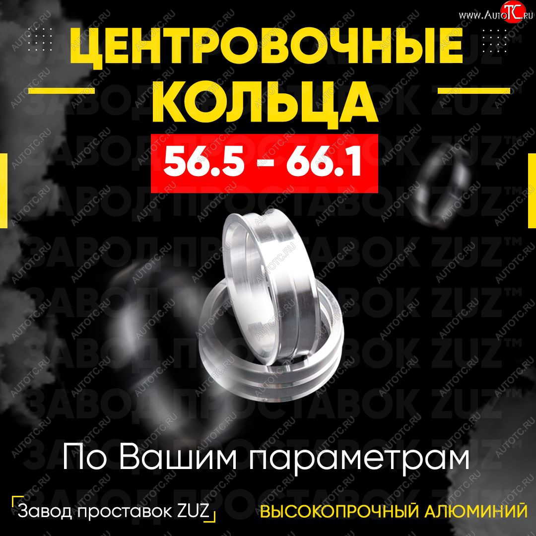 1 199 р. Алюминиевое центровочное кольцо (4 шт) ЗУЗ 56.5 x 66.1    с доставкой в г. Санкт‑Петербург