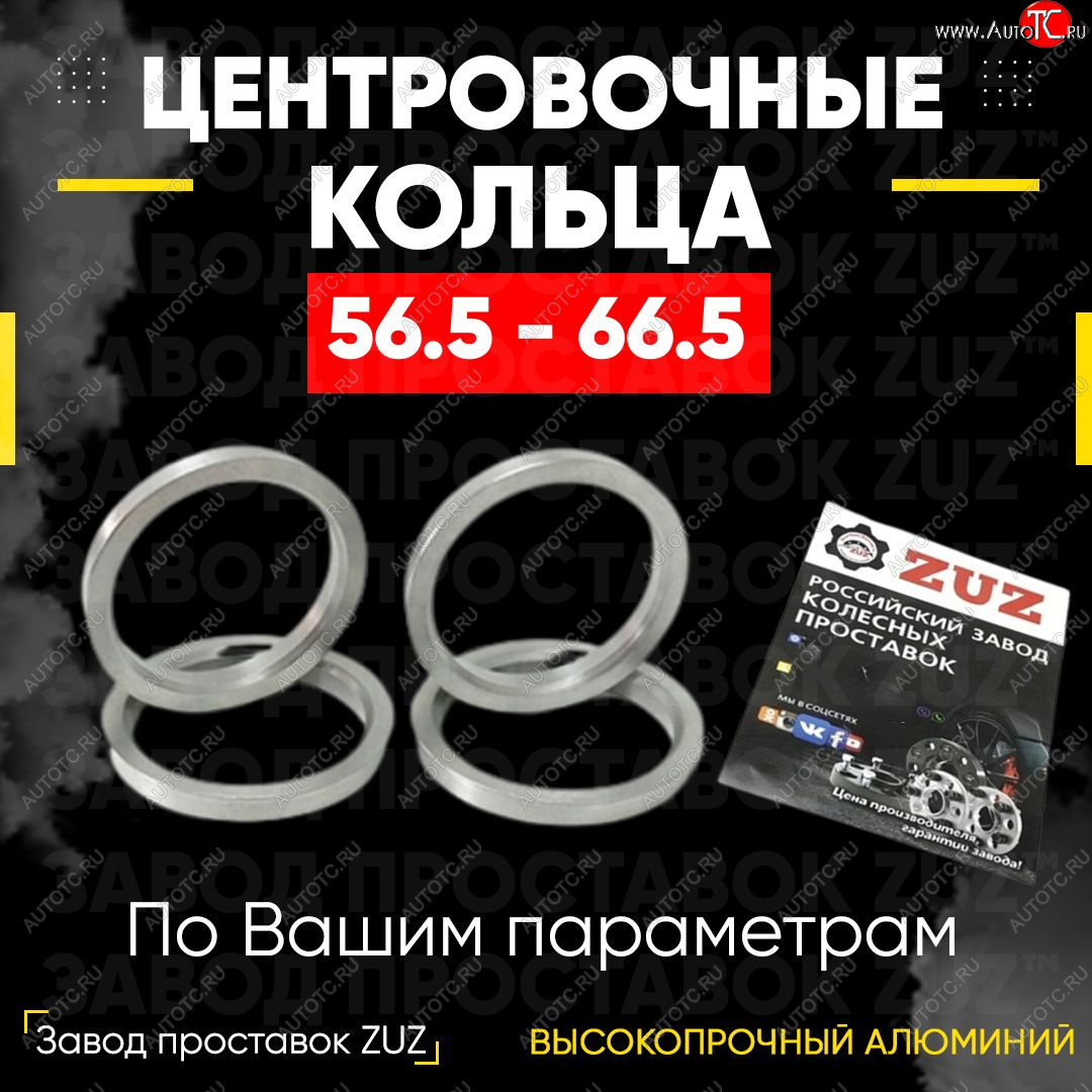 1 199 р. Алюминиевое центровочное кольцо (4 шт) ЗУЗ 56.5 x 66.5    с доставкой в г. Санкт‑Петербург