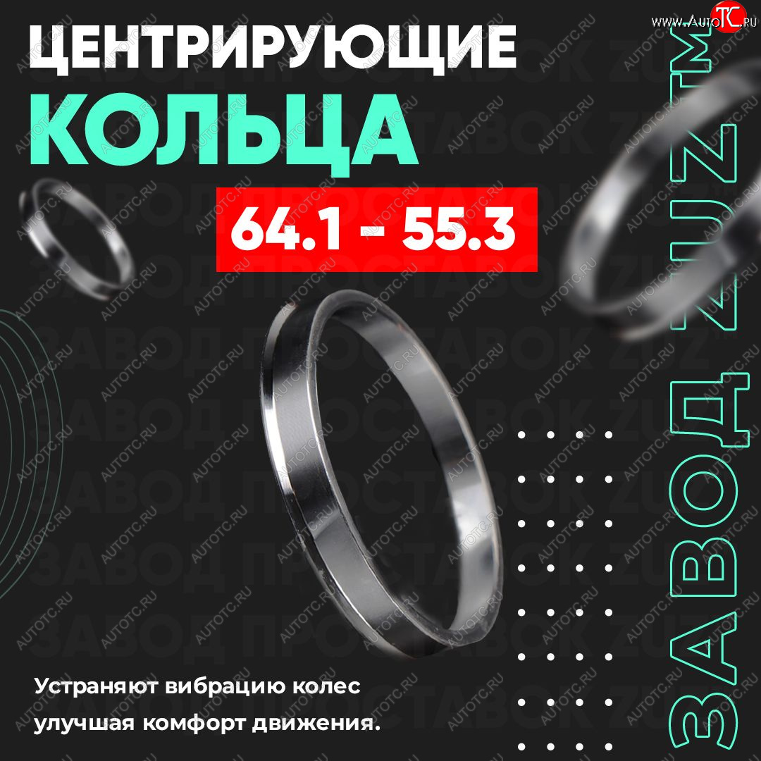 1 199 р. Алюминиевое центровочное кольцо (4 шт) ЗУЗ 55.3 x 64.1    с доставкой в г. Санкт‑Петербург