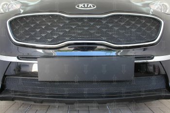 7 499 р. Защитная сетка в бампер (верх, ячейка 4х10 мм) Alfeco Премиум KIA Sportage 4 QL рестайлинг (2018-2022) (Чёрная)  с доставкой в г. Санкт‑Петербург. Увеличить фотографию 2