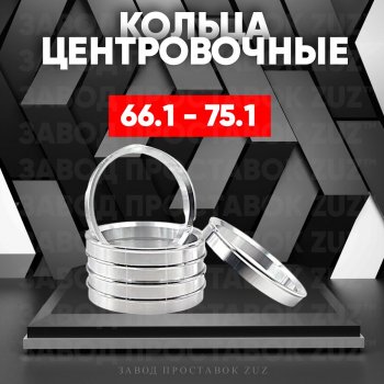 Алюминиевое центровочное кольцо (4 шт) ЗУЗ 66.1 x 75.1 Nissan Juke 2 F16 (2019-2024) 