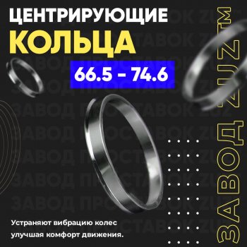 Алюминиевое центровочное кольцо (4 шт) ЗУЗ 66.5 x 74.6 Audi Q5 FY рестайлинг (2020-2022) 