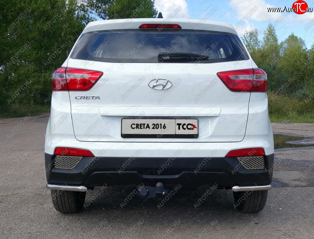 11 999 р. Защита заднего бампера (уголки, d42,4 мм) TCC Hyundai Creta GS дорестайлинг (2015-2019)  с доставкой в г. Санкт‑Петербург