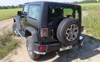 11 999 р. Защита заднего бампера (V-3.6, 3 двери, уголки, d60,3 мм) TCC Jeep Wrangler JK (2007-2018)  с доставкой в г. Санкт‑Петербург. Увеличить фотографию 1