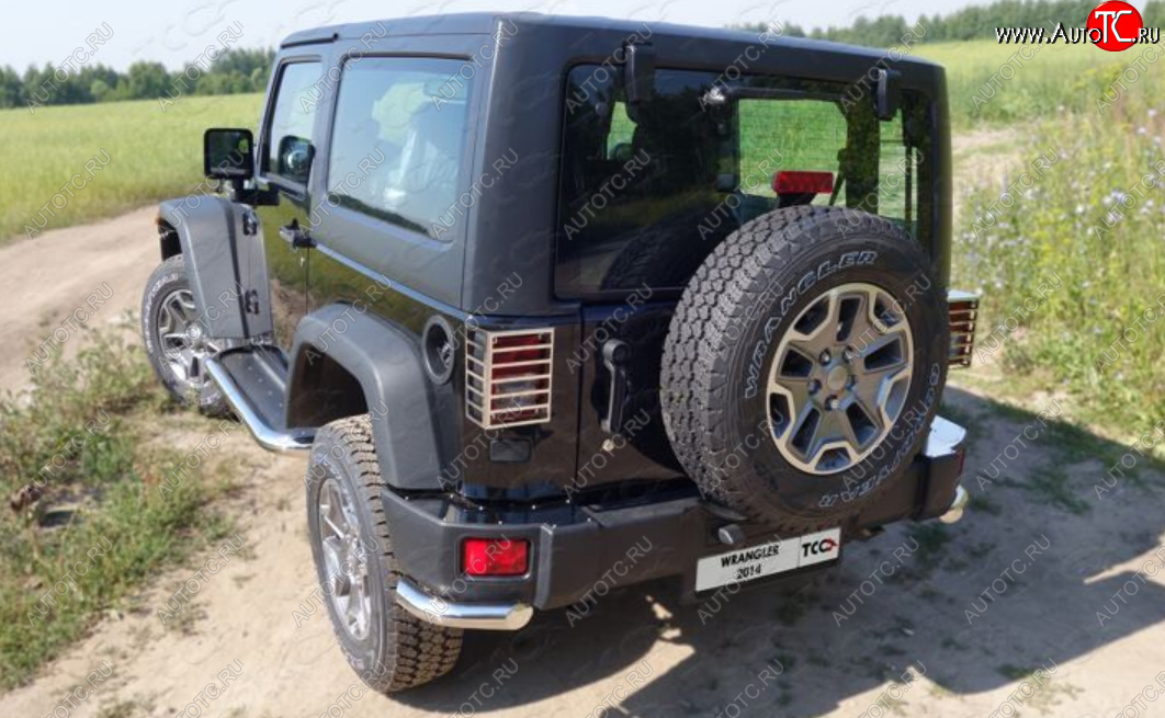 11 999 р. Защита заднего бампера (V-3.6, 3 двери, уголки, d60,3 мм) TCC Jeep Wrangler JK (2007-2018)  с доставкой в г. Санкт‑Петербург