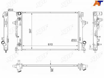 6 749 р. Радиатор охлаждающей жидкости SAT Hyundai Elantra AD дорестайлинг (2016-2019)  с доставкой в г. Санкт‑Петербург. Увеличить фотографию 1