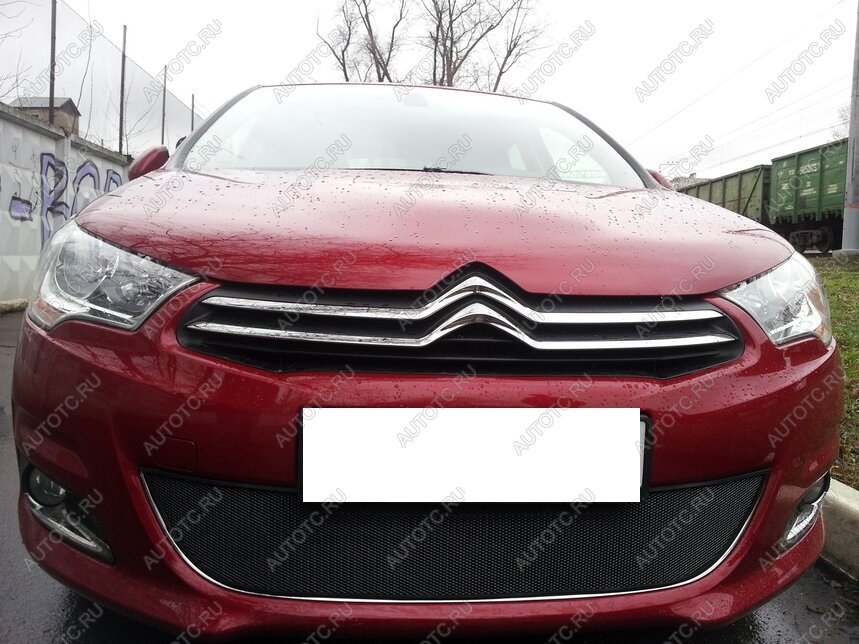 799 р. Зимняя заглушка решетки радиатора Стрелка11  CITROEN C4  B7 (2011-2018) хэтчбэк 5 дв. (черная)  с доставкой в г. Санкт‑Петербург