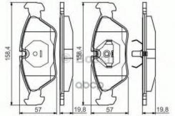 Колодки тормозные передние (4шт.) BOSCH BMW 3 серия E30 седан (1982-1991)