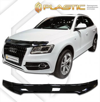 2 799 р. Дефлектор капота CA-Plastic  Audi Q5  8R (2012-2017) (classic черный, без надписи)  с доставкой в г. Санкт‑Петербург. Увеличить фотографию 1