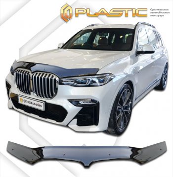 2 599 р. Дефлектор капота CA-Plastic  BMW X7  G07 (2018-2022) (classic черный, без надписи)  с доставкой в г. Санкт‑Петербург. Увеличить фотографию 1