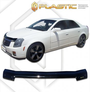 1 899 р. Дефлектор капота CA-Plastic  Cadillac CTS  седан (2002-2007) (classic черный, без надписи)  с доставкой в г. Санкт‑Петербург. Увеличить фотографию 1