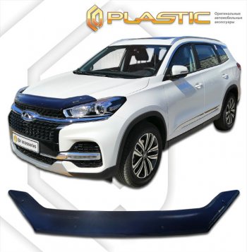 2 799 р. Дефлектор капота CA-Plastic  Chery Tiggo 8  (T18) (2018-2022) (classic черный, без надписи)  с доставкой в г. Санкт‑Петербург. Увеличить фотографию 1