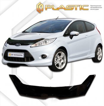 2 599 р. Дефлектор капота CA-Plastic  Ford Fiesta  6 (2008-2013) (classic черный, без надписи)  с доставкой в г. Санкт‑Петербург. Увеличить фотографию 1