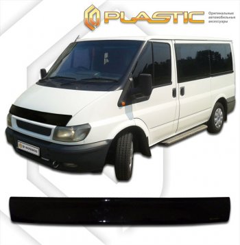 1 839 р. Дефлектор капота CA-Plastic  Ford Transit (2000-2006) цельнометаллический фургон дорестайлинг (classic черный, без надписи)  с доставкой в г. Санкт‑Петербург. Увеличить фотографию 1