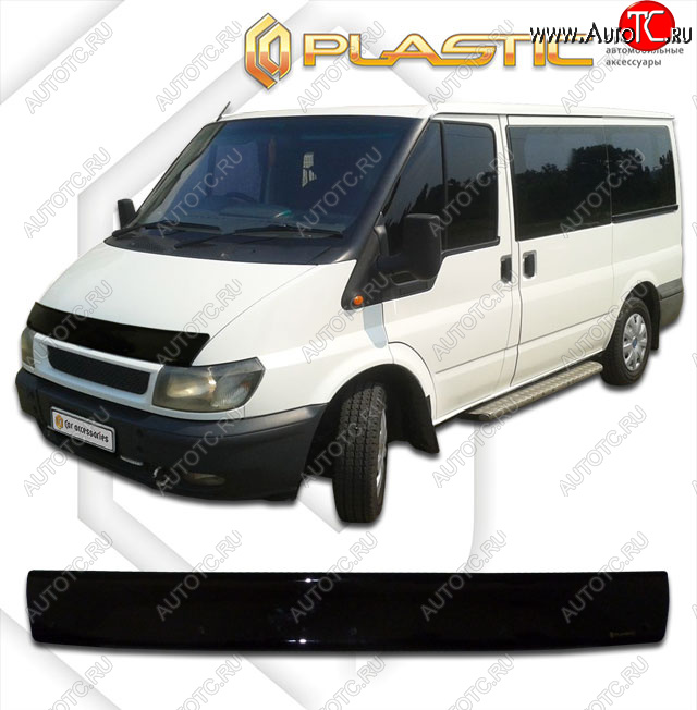 1 839 р. Дефлектор капота CA-Plastic  Ford Transit (2000-2006) цельнометаллический фургон дорестайлинг (classic черный, без надписи)  с доставкой в г. Санкт‑Петербург