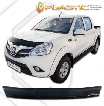 1 839 р. Дефлектор капота CA-Plastic  Foton Tunland (2012-2019) Pickup Double Cab дорестайлинг (classic черный, без надписи)  с доставкой в г. Санкт‑Петербург. Увеличить фотографию 1