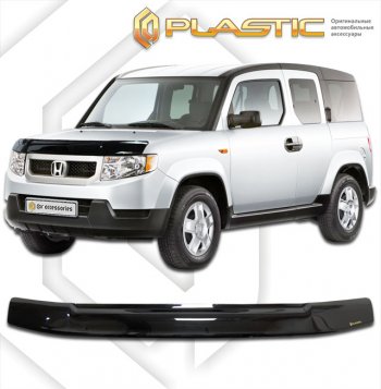 1 799 р. Дефлектор капота CA-Plastic  Honda Element  1 (2008-2011) (classic черный, без надписи)  с доставкой в г. Санкт‑Петербург. Увеличить фотографию 1