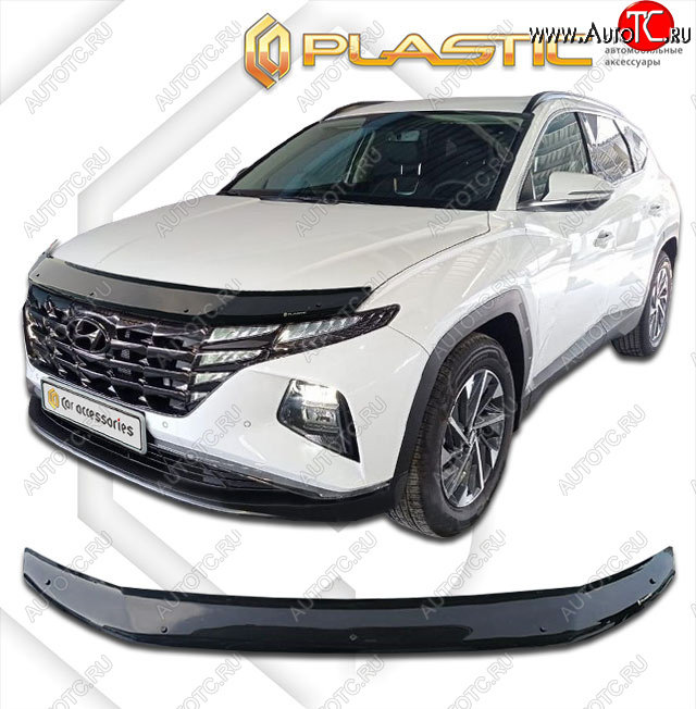 2 099 р. Дефлектор капота CA-Plastic  Hyundai Tucson  NX4 (2020-2022) (classic черный, без надписи)  с доставкой в г. Санкт‑Петербург