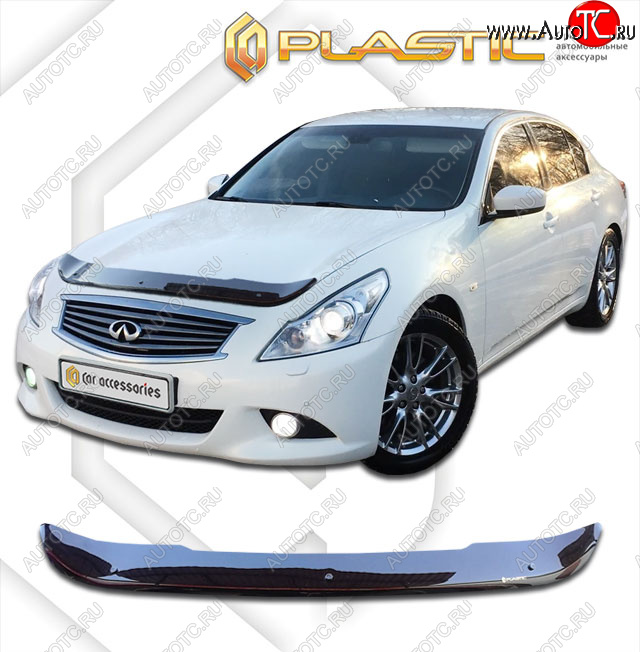 1 679 р. Дефлектор капота CA-Plastic  INFINITI G35  V36 (2006-2015) седан (classic черный, без надписи)  с доставкой в г. Санкт‑Петербург