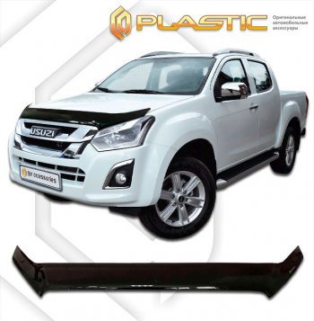 1 999 р. Дефлектор капота CA-Plastic Isuzu D-Max RT85,TFR ExtendedCab рестайлинг (2015-2021) (classic черный, без надписи)  с доставкой в г. Санкт‑Петербург. Увеличить фотографию 1